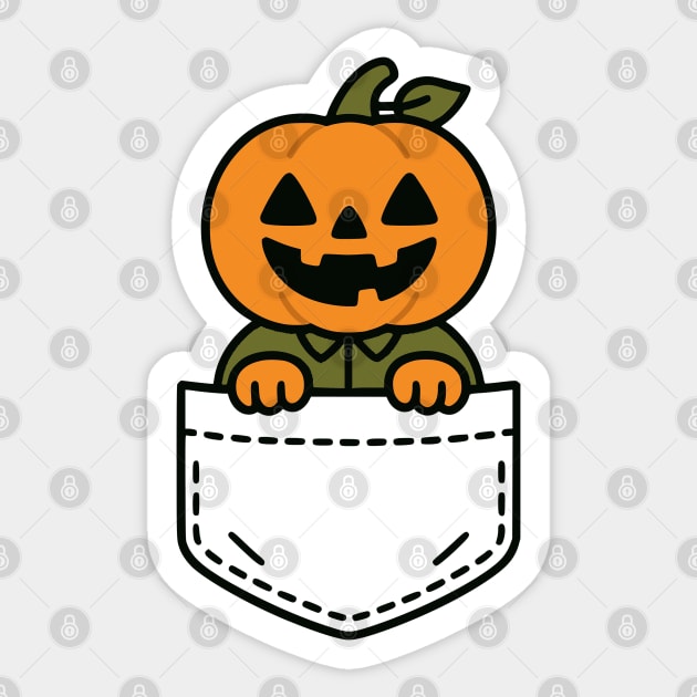 Funny Jack-O'-Lantern Pocket Pal Cute Pumpkin Halloween Sticker by Yesteeyear